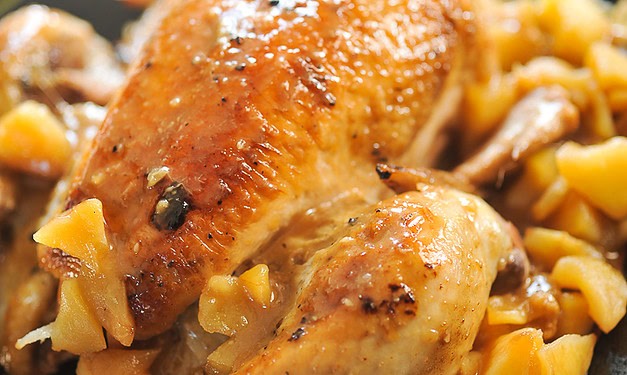 Poulet rôti au cidre