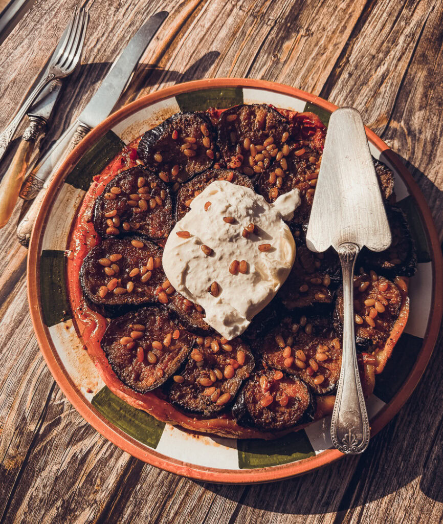 Tatin aubergine et bruccio-